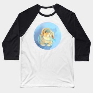 Winter Fluff - Bunny Rabbit Digital Painting Baseball T-Shirt